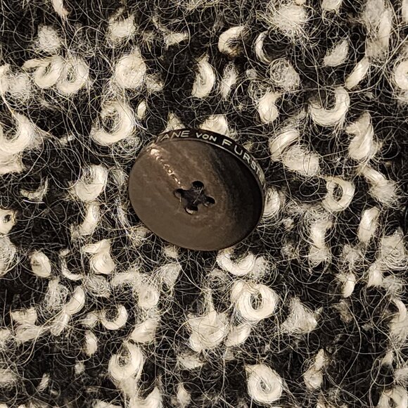 Excellent  Diane Von Furstenberg Peacoat Double Breasted Boucle Loop - Picture 4 of 12